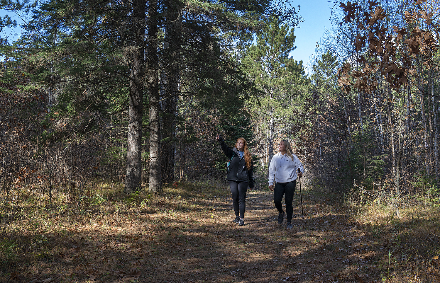 Bemidji State students explore the campus forst