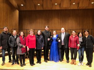 The NorthStar visiting scholars with music faculty and President Hensrud after a choral performance on campus.
