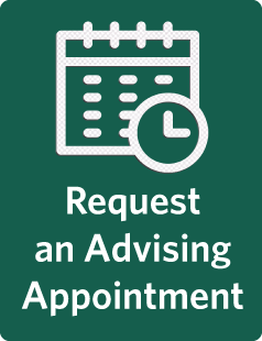 Graphic icon inviting students to request an appointment with an advisor.